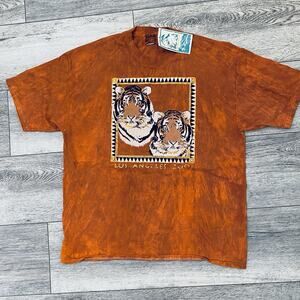 Vintage Bengal Tiger Shirt Mens Size XL Los Angeles Zoo Metallic Puff Deadstock